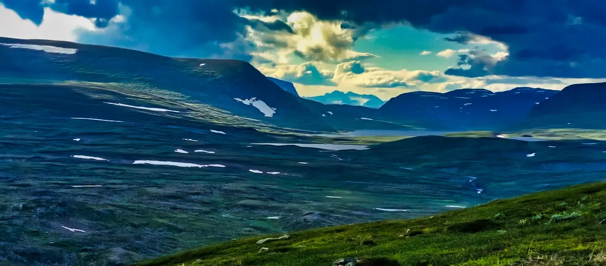 Blick auf Gletscher vom Nordkalottleden